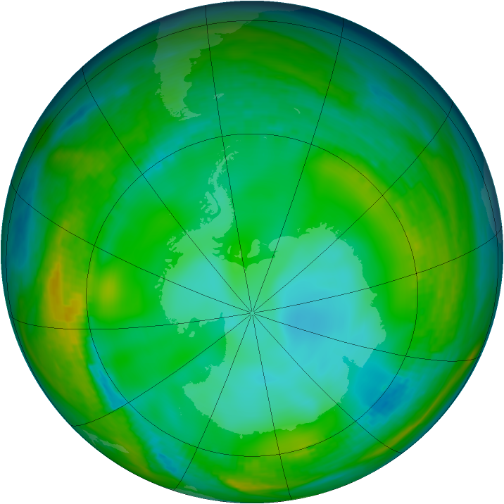 Antarctic ozone map for 12 June 1981